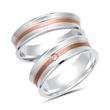 Wedding rings 8ct white - red gold with diamond