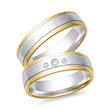 8ct yellow-white gold wedding rings 3 diamonds