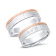 Wedding rings 8ct white - red gold 3 diamonds