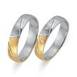 Wedding rings 14ct yellow-white gold 2 diamonds