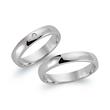 Wedding rings 14ct white gold with diamond