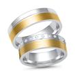 8ct yellow-white gold wedding rings 24 diamonds