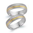 Wedding rings 14ct yellow-white gold 3 diamonds