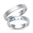 Wedding rings 18ct white gold 3 diamonds