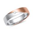Wedding rings red and white gold with brilliant width 4.5 mm