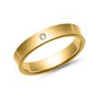 Wedding rings yellow gold with diamonds width 4 mm