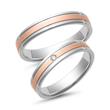 Wedding Rings Red And White Gold With Diamonds Width 4 mm