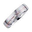 Wedding rings red and white gold with diamonds width 4.5 mm