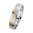 Wedding rings yellow and white gold with diamonds width 4.5 mm