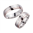 Wedding rings red and white gold with brilliant width 5.5 mm