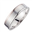 Wedding rings red and white gold with diamonds width 5.5 mm