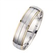 Wedding rings yellow and white gold with diamonds width 5.5 mm