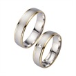 Wedding rings yellow and white gold with diamond width 5.5 mm