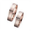 Wedding rings rose gold with diamond width 5 mm