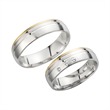 Wedding rings yellow and white gold with diamonds width 5.5 mm