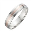 Wedding rings red and white gold with diamond width 5 mm