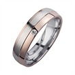 Wedding rings red and white gold with brilliant width 5 mm