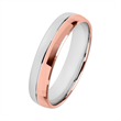 Wedding rings red and white gold with brilliant width 5 mm