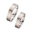 Wedding rings red and white gold with diamond width 5 mm