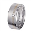 Wedding rings yellow and white gold with diamond width 7 mm