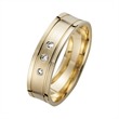 Wedding rings yellow gold with diamonds width 5.5 mm