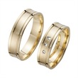 Wedding rings yellow gold with diamonds width 5.5 mm