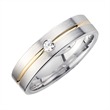 Wedding rings yellow and white gold with brilliant width 5 mm