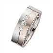 Wedding rings red and white gold with diamonds width 6.5 mm