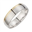 Wedding rings yellow and white gold with diamonds width 6 mm