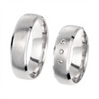 Wedding rings white gold with diamonds width 6 mm