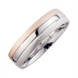 Wedding rings red and white gold with diamonds width 6 mm