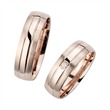 Wedding rings rose gold with diamond width 6 mm