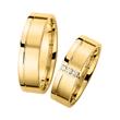 Wedding rings yellow gold with diamonds width 6 mm