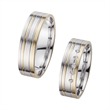 Wedding rings yellow and white gold with diamonds width 6 mm