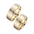 Wedding rings yellow gold with diamond width 7 mm