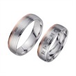 Wedding rings red and white gold with diamonds width 5.5 mm