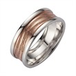 Wedding rings red and white gold width 7 mm