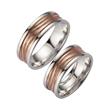 Wedding rings red and white gold width 7 mm