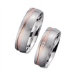 Wedding rings red and white gold with brilliant width 6 mm