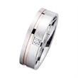 Wedding rings red and white gold with diamond width 5.5 mm