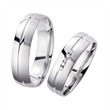 Wedding rings white gold with diamonds width 5.5 mm