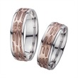 Wedding rings red and white gold width 6 mm
