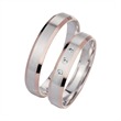 Wedding rings red and white gold with diamonds width 4 mm