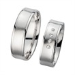 Wedding rings white gold with diamonds width 6 mm