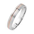 Wedding rings red and white gold with diamonds width 4 mm