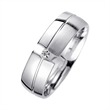 Wedding rings white gold with diamond width 6 mm