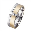 Wedding rings yellow and white gold with diamond width 6 mm