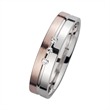 Wedding rings red and white gold with diamonds width 4.5 mm