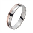 Wedding rings red and white gold with diamonds width 4.5 mm