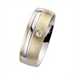 Trouwringen geel en witgoud met Diamant breedte 6,5 mm